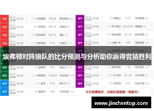 埃弗顿对阵狼队的比分预测与分析助你赢得竞猜胜利